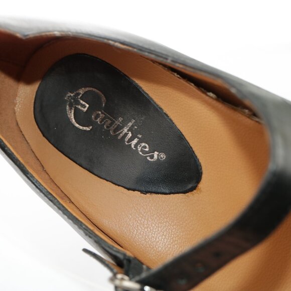 Earthies Womens Shipley Mary Jane Pumps Size 11 Black Leather Block Heel Shoes - Picture 10 of 12